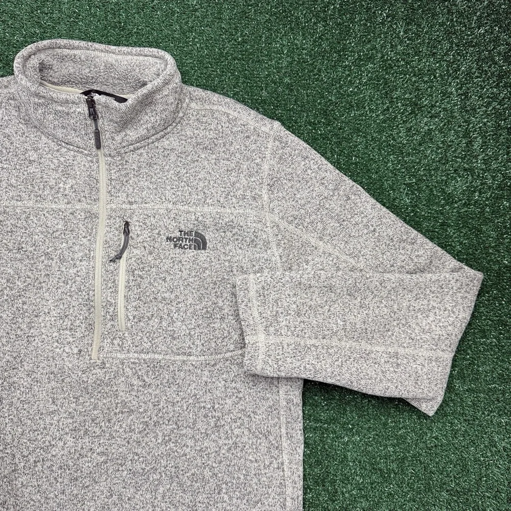 The North Face Men's Fleece 1/4 Zip Up Cowl Neck Pullover Jacket XL Military